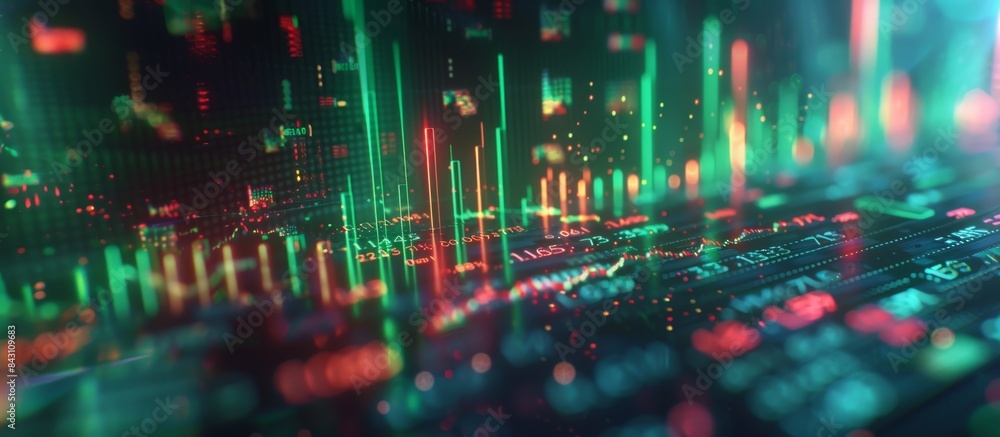 Aufkleber abstract financial data charts with colorful graphs and numbers. finance and technology concept. ban