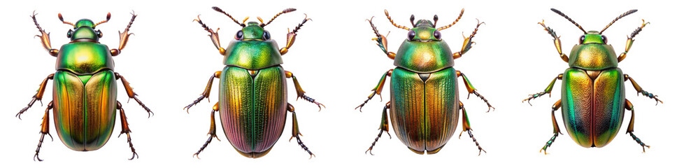 Fototapeta premium Collection of Figeater Beetle Illustrations Isolated 