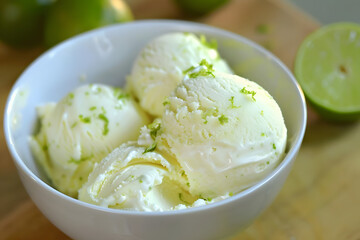sweet, creamy lime ice cream. generative ai