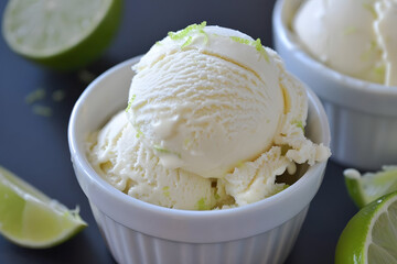 sweet, creamy lime ice cream. generative ai