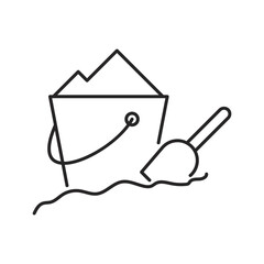 Summer travel or vacation line icon. Summer elements, sign and beach vector