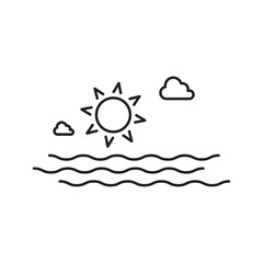 Fototapeta premium Summer travel or vacation line icon. Summer elements, sign and beach vector