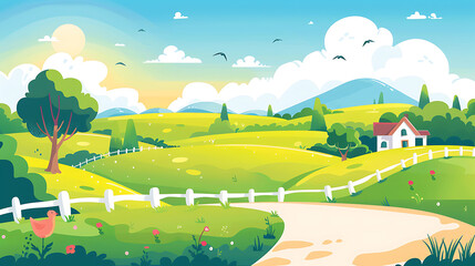Fototapeta premium flat landscape illustration