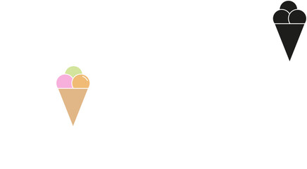 Ice cream in bright cartoon style. Ice cream vector in nice colors isolated on white background.