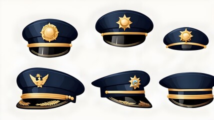 set-collection-of-stylish-navy-ship-military-captain-or-high-rank-army-general-and-police-officer