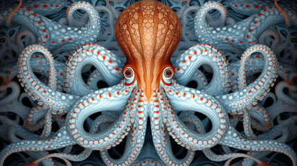 Obraz premium Abstract Octopus Image Pattern Background, Texture, Wallpaper, Background, Cell Phone Cover and Screen, Smartphone, Computer, Laptop, 16:9 Format - PNG