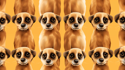 Obraz premium Meerkats Abstract Image Pattern Background, Texture, Wallpaper, Background, Cell Phone Cover and Screen, Smartphone, Computer, Laptop, 16:9 Format - PNG