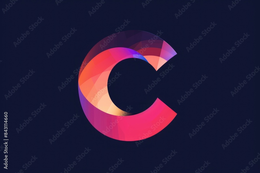 Poster A single colorful letter C standing out against a dark background, perfect for creative projects or design concepts