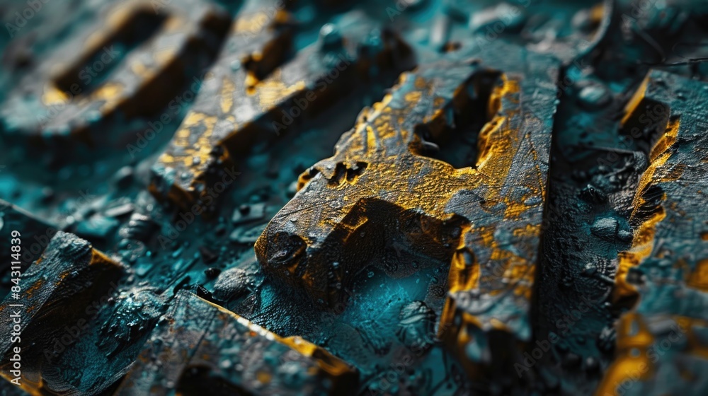Poster close-up shot of a rusty metal surface with patina and texture