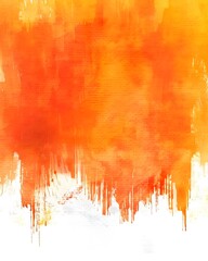 Vibrant and Emotive Orange Watercolor Painting with Bold Expressive Splatter Textures on a Smooth Matte Paper Surface  Digital Image for Design Elements Banners and Templates.