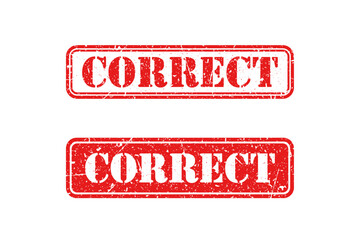 Correct red stamp on white background