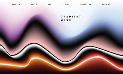 Colorful gradient background template. Abstract liquid color gradation backdrop design. Vibrant light design graphic element. For advertising, presentation, branding, or promotion.