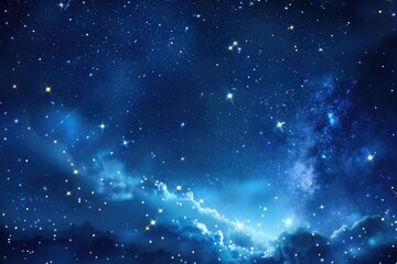 A dark blue night sky with visible stars and clouds, ideal for backgrounds or astronomy themed projects