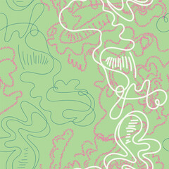 Seamless hand-drawn abstract vector pattern for textile and texture design