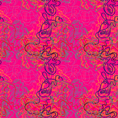 Seamless hand-drawn abstract vector pattern for textile and texture design