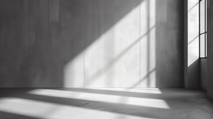 Minimal light gray background with soft shadows, product presentation setup