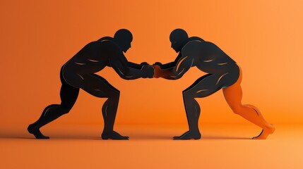 Fototapeta premium Two adult males standing side by side, no context given