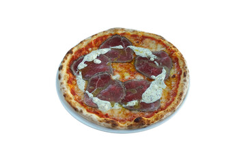 pizza carpaccio isolated on white background