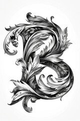 Fototapeta premium A simple illustration of the uppercase letter S in black and white