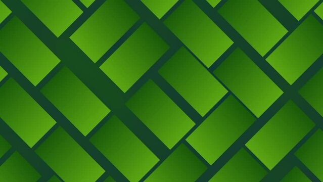 Dark and Light Green Box, Rectangle Seamless background Loop Animation 4K