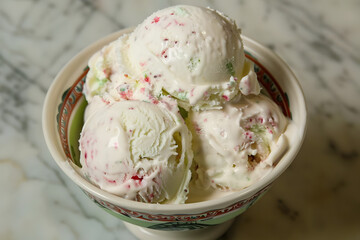 sweet, creamy spumoni ice cream. generative ai
