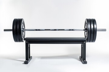 A photograph of a weightlifting bench with a barbell placed on top