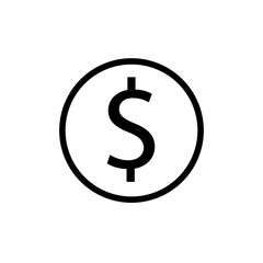 Dollar Sign Icon for Financial Transactions and Currency