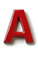 A single red letter A on a white surface, isolated and clean