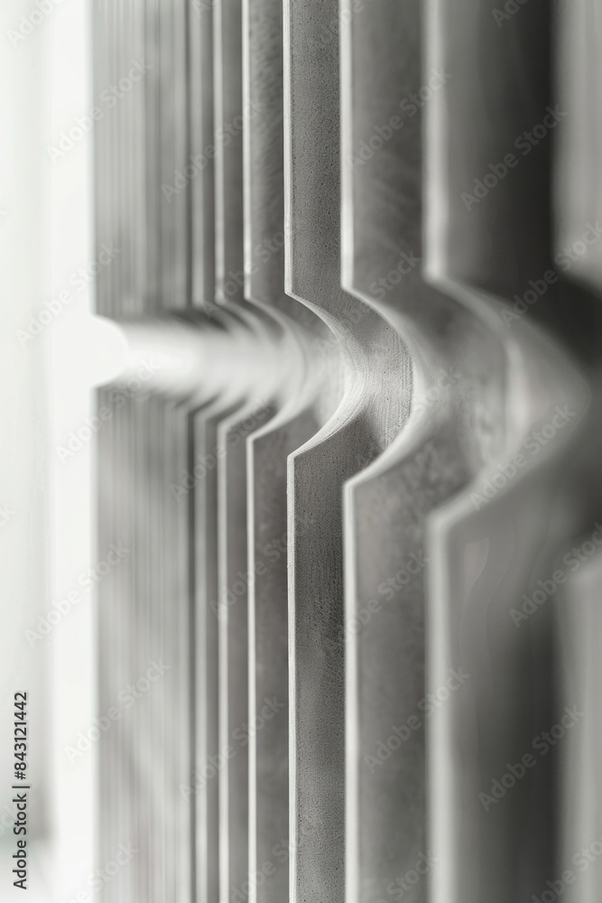 Poster a simple black and white photo of a metal framework structure