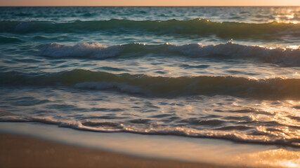 Obraz premium blur light on sea and ocean, clear water close up colorful background