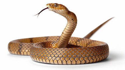 Naklejka premium A close-up view of a snake's head on a white surface, ideal for use in scientific or educational contexts