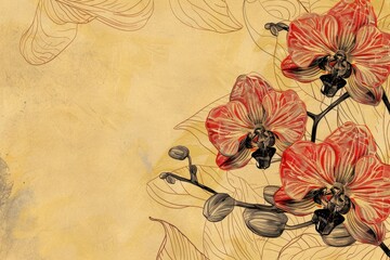 A bouquet of colorful flowers arranged on a bright yellow background