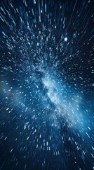 Abstract Night Sky With Light Trails From Stars Streaking Across the Darkness