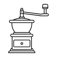 Vector illustration of a vintage manual coffee grinder