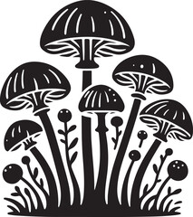 fungus silhouette Vector