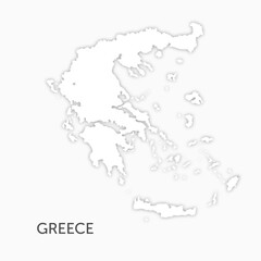 High quality white map Greece paper cut