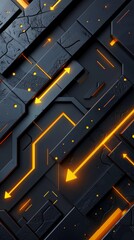 Futuristic Abstract Design with Arrows and Lights