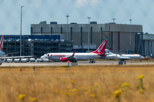 aircraft of lauda airline at eindhoven airport netherlands summer 2023