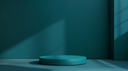 Sets Composition of steps realistic Minimal background. simple podium green blue  Teal color background environment with copy space for product presentation. 3d rendering illustration.