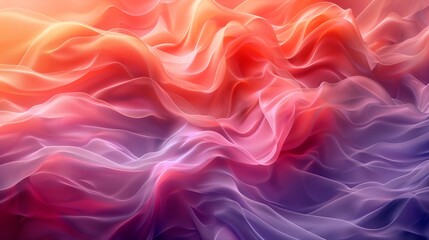 Obraz premium Delicate fabric in the form of many waves in orange-violet colors. Rhythmic waves.