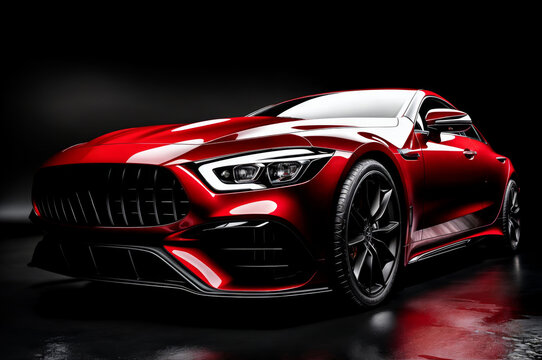 Front view of a modern red generic sport car