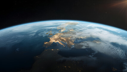 Earth planet in space 