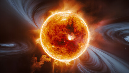 illustration of the shape of the sun's surface