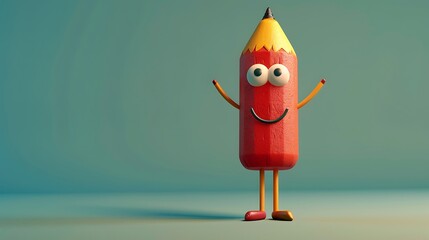 An endearing stylus character with animated features on an isolated background