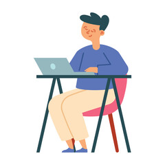 man freelancers working on laptop