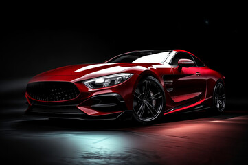 Front view of a generic red sport car