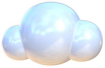 Cute 3D sky blue cloud pastel stationery kawaii stickers illustration