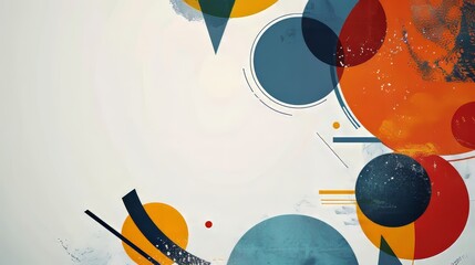 Obraz premium Abstract Geometric Design With Red, Orange, Yellow, and Blue Circles