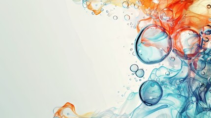 Abstract Blue And Orange Bubbles