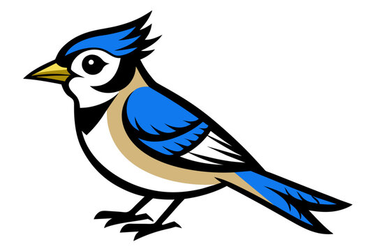 recommend clip art: Blue Jay different style vector illustration line art